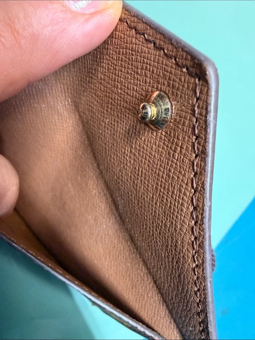 Monogram Canvas Small Zip Card Holder Key Pouch - Brown